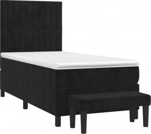 vidaXL vidaXL Łóżko kontynentalne z materacem, czarne, aksamit 100x200 cm 3