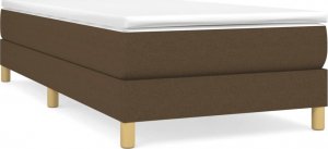 vidaXL vidaXL Łóżko kontynentalne z materacem, brązowe, tkanina, 90x190 cm 2