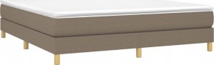 vidaXL vidaXL Łóżko kontynentalne z materacem, taupe, tkanina, 180x200 cm 3