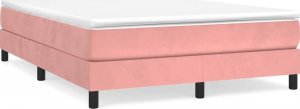 vidaXL vidaXL Łóżko kontynentalne z materacem, różowe, aksamit, 140x190 cm 2
