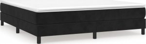 vidaXL vidaXL Łóżko kontynentalne z materacem, czarne, 160x200 cm, aksamit 2