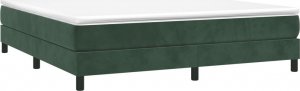 vidaXL vidaXL Łóżko kontynentalne z materacem, ciemnozielone, 160x200 cm 3