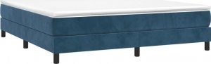 vidaXL vidaXL Łóżko kontynentalne z materacem, ciemnoniebieskie, 160x200 cm 3
