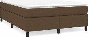 vidaXL vidaXL Łóżko kontynentalne z materacem, brązowe, tkanina, 140x190 cm 2