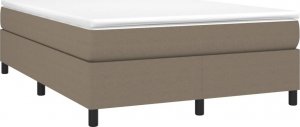 vidaXL Łóżko kontynentalne z materacem, taupe, tkanina, 140x190 cm 3
