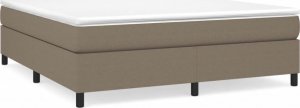 vidaXL vidaXL Łóżko kontynentalne z materacem, taupe, tkanina, 160x200 cm 2