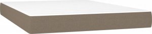 vidaXL vidaXL Łóżko kontynentalne z materacem, taupe, tkanina, 140x190 cm 5