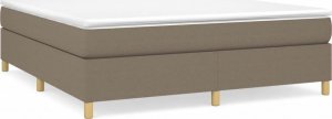 vidaXL vidaXL Łóżko kontynentalne z materacem, taupe, tkanina, 160x200 cm 2