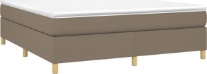 vidaXL vidaXL Łóżko kontynentalne z materacem, taupe, tkanina, 160x200 cm 3