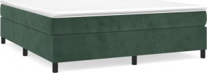 vidaXL vidaXL Łóżko kontynentalne z materacem, ciemnozielone, 180x200 cm 2