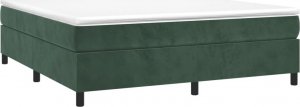 vidaXL vidaXL Łóżko kontynentalne z materacem, ciemnozielone, 180x200 cm 3