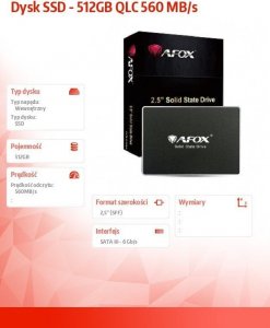 Dysk SSD AFOX SD250 512GB 2.5" SATA III (SD250-512GQN) 3