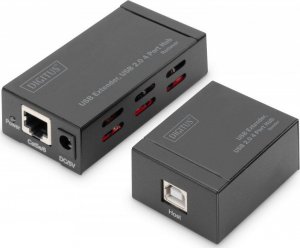 HUB USB Digitus 1x RJ-45  + 4x USB-A 2.0 (DA-70143) 1