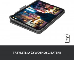 Logitech Slim Folio, etui z klawiaturą do iPada (10. gen. i A16), QWERTY układ US international - Szary (920-011413) 3