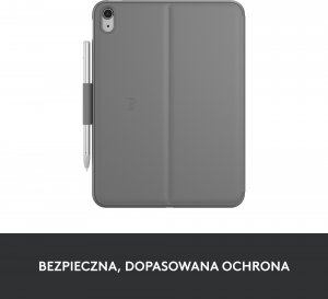 Logitech Slim Folio, etui z klawiaturą do iPada (10. gen. i A16), QWERTY układ US international - Szary (920-011413) 5