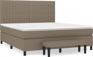 vidaXL vidaXL Łóżko kontynentalne z materacem, taupe, tkanina, 160x200 cm 2
