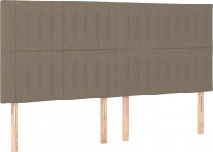 vidaXL vidaXL Łóżko kontynentalne z materacem, taupe, tkanina, 160x200 cm 5