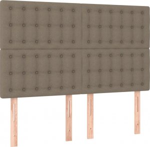 vidaXL vidaXL Łóżko kontynentalne z materacem, taupe, tkanina, 140x200 cm 6