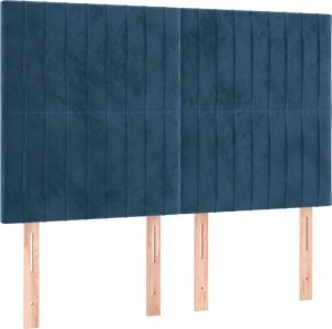 vidaXL vidaXL Łóżko kontynentalne z materacem, niebieskie, aksamit, 140x190cm 6