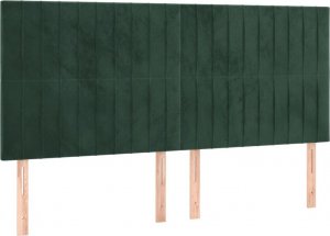 vidaXL vidaXL Łóżko kontynentalne z materacem, ciemnozielone, 180x200 cm 6