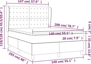 vidaXL vidaXL Łóżko kontynentalne z materacem, ciemnozielone, 140x200 cm 7