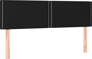 vidaXL vidaXL Łóżko kontynentalne z materacem, czarne, tkanina, 140x190 cm 6