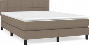 vidaXL vidaXL Łóżko kontynentalne z materacem, taupe, tkanina, 140x190 cm 2