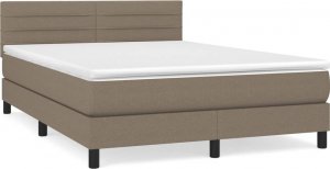 vidaXL vidaXL Łóżko kontynentalne z materacem, taupe, tkanina, 140x190 cm 2