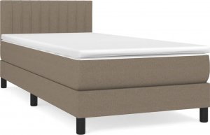 vidaXL vidaXL Łóżko kontynentalne z materacem, taupe, tkanina, 90x200 cm 2