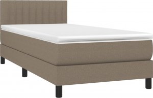 vidaXL vidaXL Łóżko kontynentalne z materacem, taupe, tkanina, 90x200 cm 3