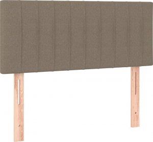 vidaXL vidaXL Łóżko kontynentalne z materacem, taupe, tkanina, 90x200 cm 6