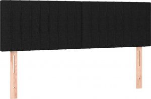 vidaXL vidaXL Łóżko kontynentalne z materacem, czarne, tkanina, 140x190 cm 6