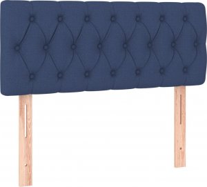 vidaXL vidaXL Łóżko kontynentalne z materacem, niebieskie, tkanina, 90x200 cm 6