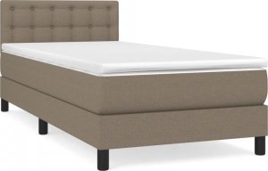 vidaXL vidaXL Łóżko kontynentalne z materacem, taupe, tkanina, 90x190 cm 2