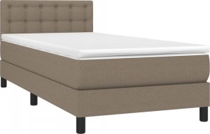 vidaXL vidaXL Łóżko kontynentalne z materacem, taupe, tkanina, 90x190 cm 3