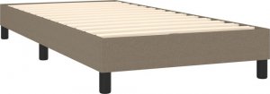 vidaXL vidaXL Łóżko kontynentalne z materacem, taupe, tkanina, 90x190 cm 4