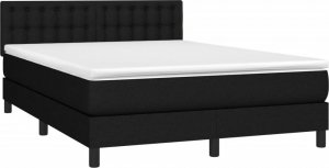 vidaXL vidaXL Łóżko kontynentalne z materacem, czarne, tkanina, 140x190 cm 3