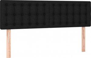 vidaXL vidaXL Łóżko kontynentalne z materacem, czarne, tkanina, 140x190 cm 6