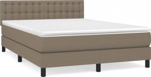 vidaXL vidaXL Łóżko kontynentalne z materacem, taupe, tkanina, 140x190 cm 2