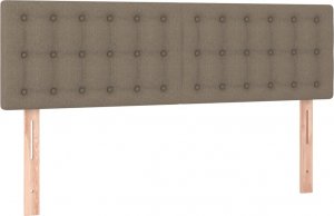 vidaXL vidaXL Łóżko kontynentalne z materacem, taupe, tkanina, 140x190 cm 6