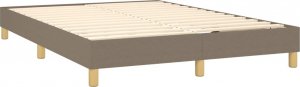 vidaXL Łóżko kontynentalne z materacem, taupe, tkanina, 140x190 cm 4
