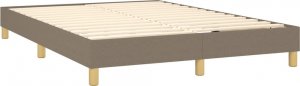 vidaXL vidaXL Łóżko kontynentalne z materacem, taupe, tkanina, 140x190 cm 4