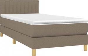 vidaXL vidaXL Łóżko kontynentalne z materacem, taupe, tkanina, 90x190 cm 3