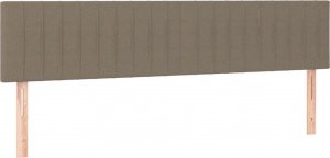 vidaXL vidaXL Łóżko kontynentalne z materacem, taupe, tkanina, 180x200 cm 6