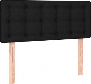 vidaXL vidaXL Łóżko kontynentalne z materacem, czarne, tkanina 90x190 cm 6