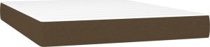 vidaXL vidaXL Łóżko kontynentalne z materacem, brązowe, tkanina, 140x190 cm 5