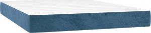 vidaXL vidaXL Łóżko kontynentalne, materac i LED, niebieski aksamit 140x190cm 6