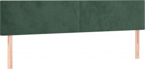 vidaXL vidaXL Łóżko kontynentalne z materacem i LED zielony aksamit 180x200cm 7