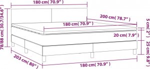 vidaXL vidaXL Łóżko kontynentalne z materacem i LED zielony aksamit 180x200cm 8