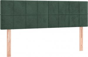 vidaXL vidaXL Łóżko kontynentalne z materacem i LED zielony aksamit 140x190cm 7